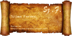 Szima Ferenc névjegykártya
