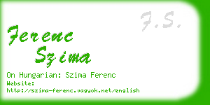 ferenc szima business card